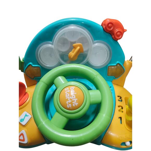 Bright Starts Lights & Colors Driver Steering Wheel Dash Activity Toy w/ Mirror - Picture 7 of 9